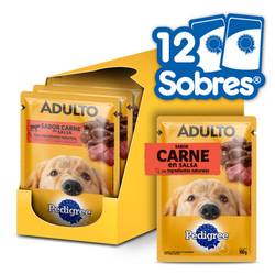Caja Pouch Pedigree x 100 gr (12 Unidades) CARNE
