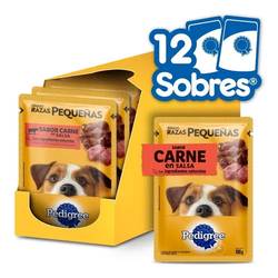 Caja Pouch Pedigree x 100 gr (12 Unidades) Razas Pequeñas Carne