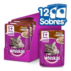 Caja Pouch Whiskas x 85 gr (12 Unidades) PAVO AD