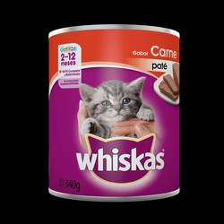Latas Whiskas x 340 grs Gatitos Carne